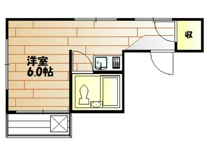 駅前町ビル(1K/5階)の間取り写真