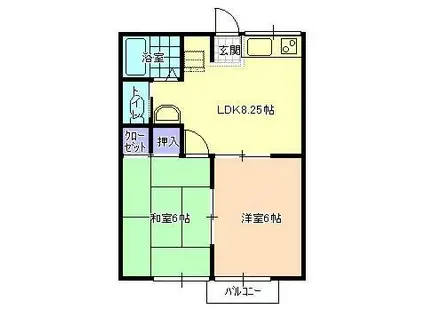 リッジドウェリング(2LDK/1階)の間取り写真