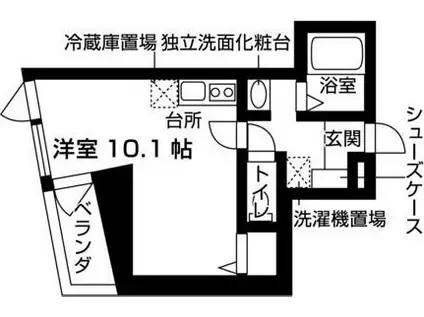 02/HM(ワンルーム/5階)の間取り写真
