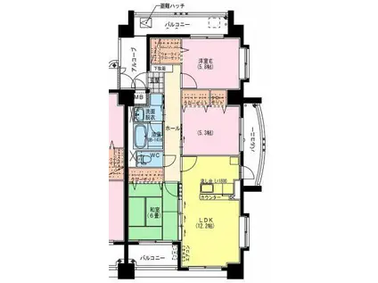 ヴェルディ(3LDK/3階)の間取り写真