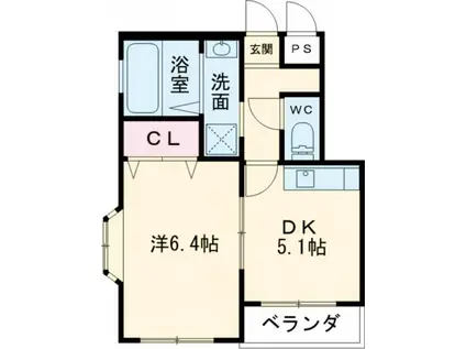 ピコットV(1DK/1階)の間取り写真