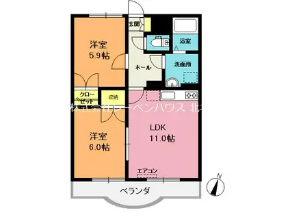 エクセレントシティー(2LDK/1階)の間取り写真