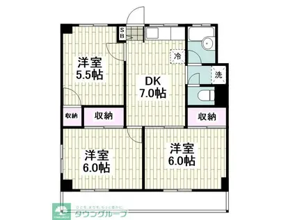 芹が谷ハイツ(3DK/3階)の間取り写真