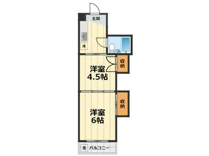 A&U中野上町(2K/2階)の間取り写真