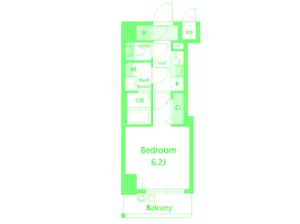 S―RESIDENCE横濱吉野町BURGEON(1K/2階)の間取り写真