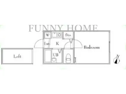 アルページュ目黒(1K/1階)の間取り写真