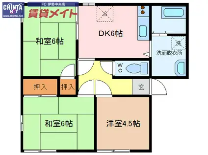 幸紀明和アパート(3DK/2階)の間取り写真