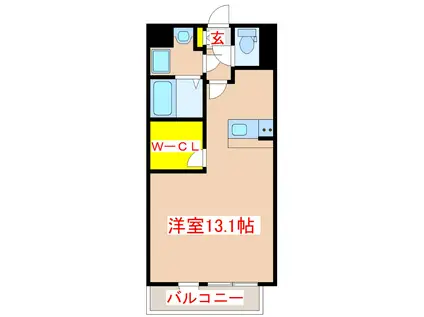 UP WELL BASE(ワンルーム/3階)の間取り写真