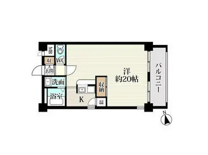 05アーバン佐々木36(ワンルーム/4階)の間取り写真