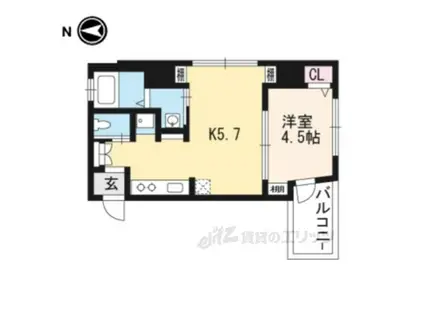 プリオーレ京都駅前(1LDK/2階)の間取り写真
