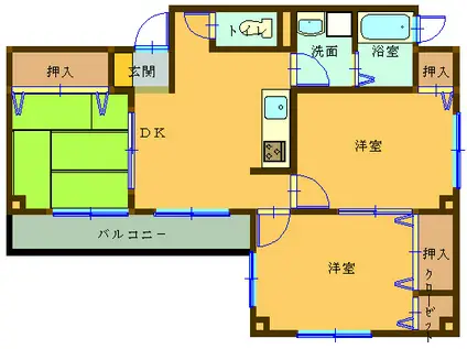 コーポM(3DK/3階)の間取り写真