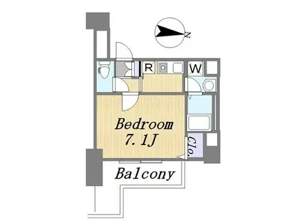 ホライズン橋本(1K/4階)の間取り写真