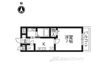 ヴィラ・グレイス2(1K/2階)の間取り写真