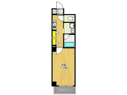 ヴォルベール中崎(1K/5階)の間取り写真