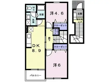 フィガロプラッツ I(2DK/2階)の間取り写真