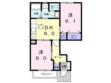 さくらB(2DK/1階)の間取り写真