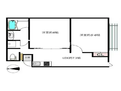 星々ビル(ワンルーム/1階)の間取り写真