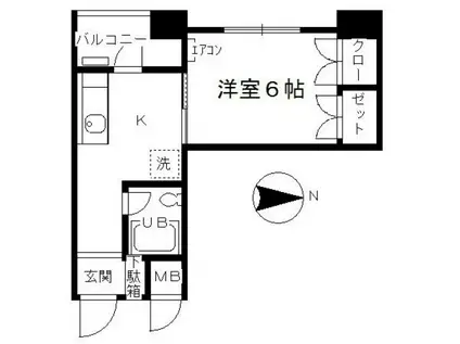 メゾンベール錦糸町(1K/5階)の間取り写真