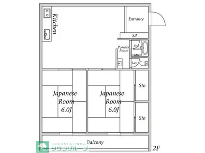 原コーポI(2LDK/2階)の間取り写真