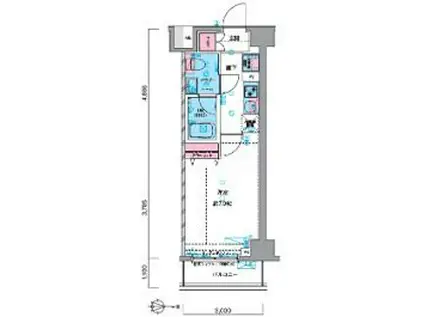 ジェノヴィア押上スカイガーデン(1K/5階)の間取り写真