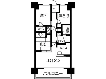 大阪ベイレジデンス(3LDK/7階)の間取り写真