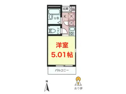 サンシーロ鶴見A(1K/2階)の間取り写真