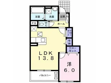 メゾンドール三田3号館(1LDK/1階)の間取り写真