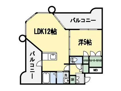 ロイヤルセンターBLD(1LDK/10階)の間取り写真
