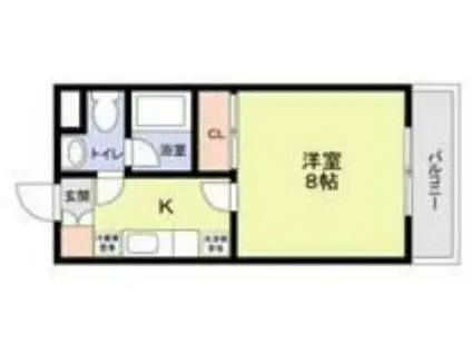 ヴィヴァーチェ日吉(1K/4階)の間取り写真