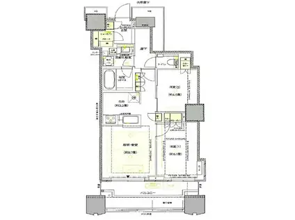 富久クロスコンフォートタワー(2LDK/41階)の間取り写真