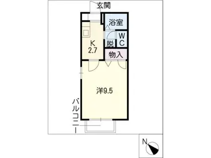 サン・マツモト A棟(1K/2階)の間取り写真