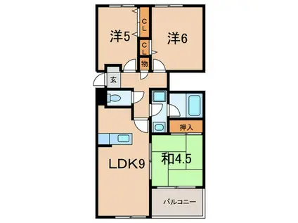 サーティフクヤ(3LDK/2階)の間取り写真