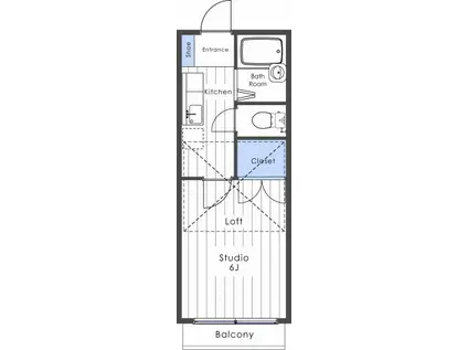 ヴェルディA棟(1K/1階)の間取り写真