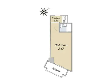 六本木ダイヤハイツ(1K/7階)の間取り写真