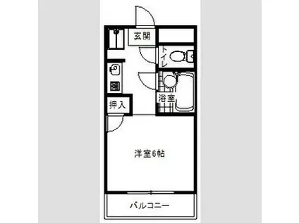 エクセル塩釜II(1K/2階)の間取り写真