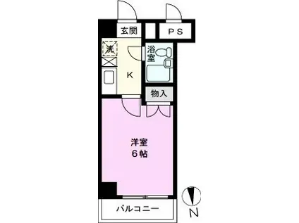 スカイコート草加(1K/4階)の間取り写真