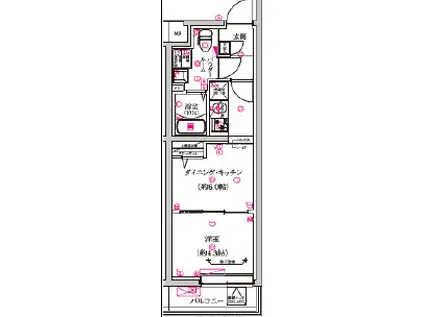 レガリス武蔵小山(1DK/1階)の間取り写真