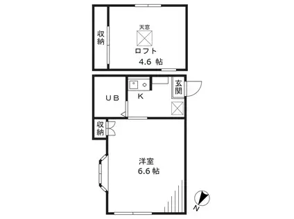 シンワハイツ(1K/2階)の間取り写真
