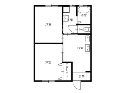 メゾン清水(2DK/1階)の間取り写真
