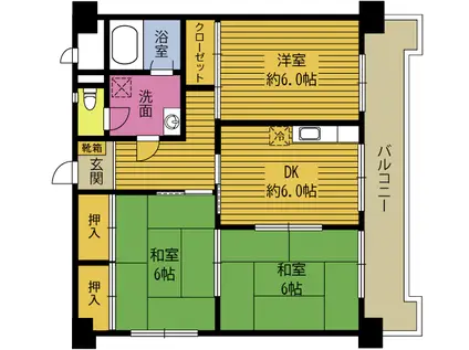 ルーデンス野田(3DK/3階)の間取り写真