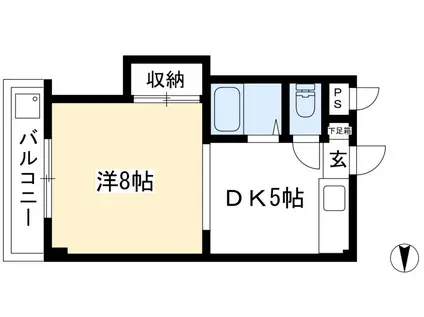 エスタシオン21(1DK/3階)の間取り写真
