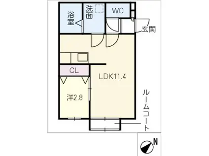 AUBEL(1LDK/2階)の間取り写真