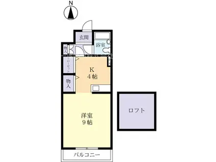 カーサ・ディ・赤塚(ワンルーム/4階)の間取り写真