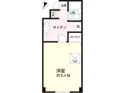 シャインスター(1K/2階)の間取り写真