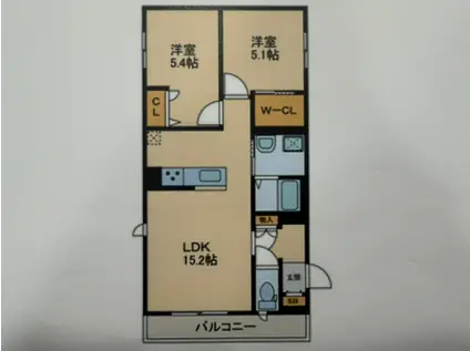 DIG FEELD(2LDK/2階)の間取り写真