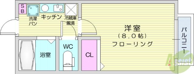 メゾンアルファ(1K/2階)の間取り写真