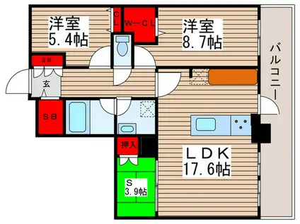 ロイヤルパークスタワー南千住(2SLDK/31階)の間取り写真