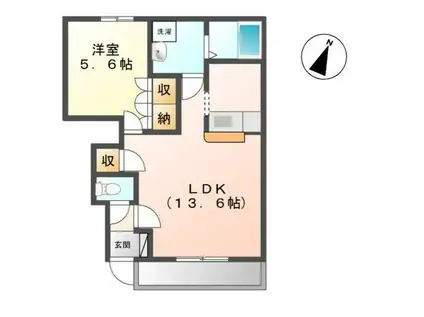 カリーノ桜井I(1LDK/1階)の間取り写真