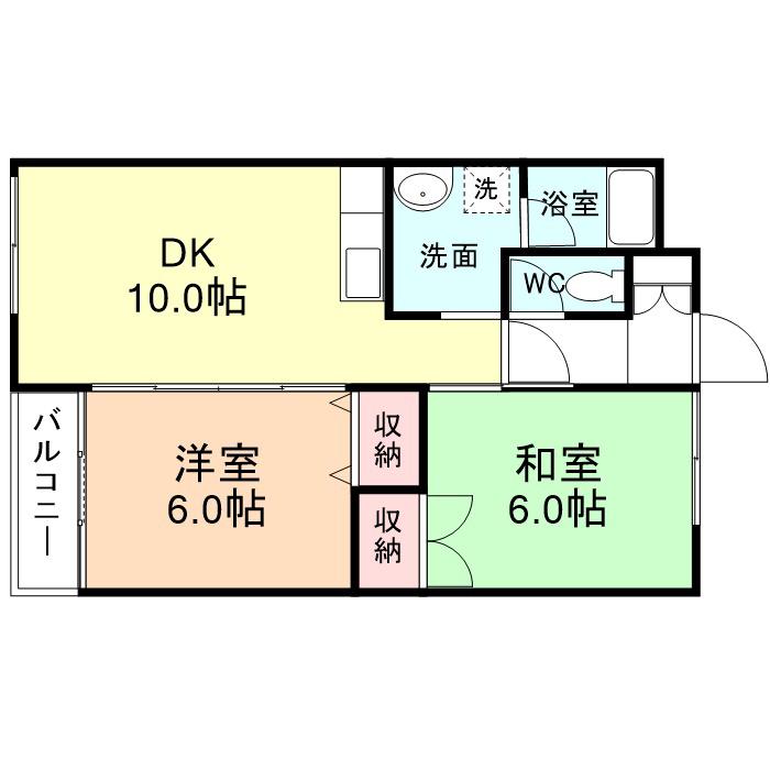 パナメゾンI(2LDK/3階)の間取り写真