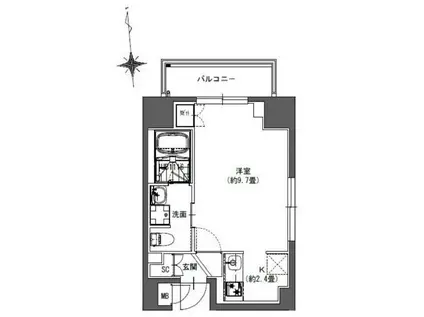 LA DOUCEUR東神田 ラドゥセール東神田(ワンルーム/6階)の間取り写真